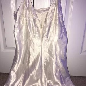 White silk night gown